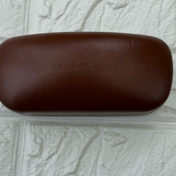 Longchamp Tan Hard Clamshell Glasses Case - Picture 1 of 9